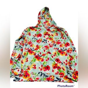 Funnycokid Girls Floral Hooded Shirt Hoodie Pullover SZ XL 14/16